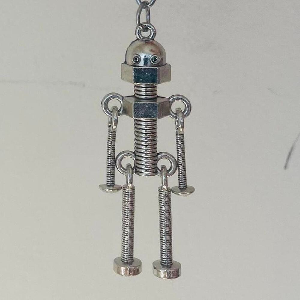 Y2k 2000s vintage stainless steel nuts and bolts stickman keychain - Picture 6 of 8